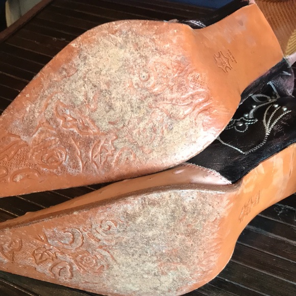 🚨B2G1 CAMILA Deep Berry Roses Pink Leather Pointy Toe Ankle Heeled Boots - Picture 15 of 15